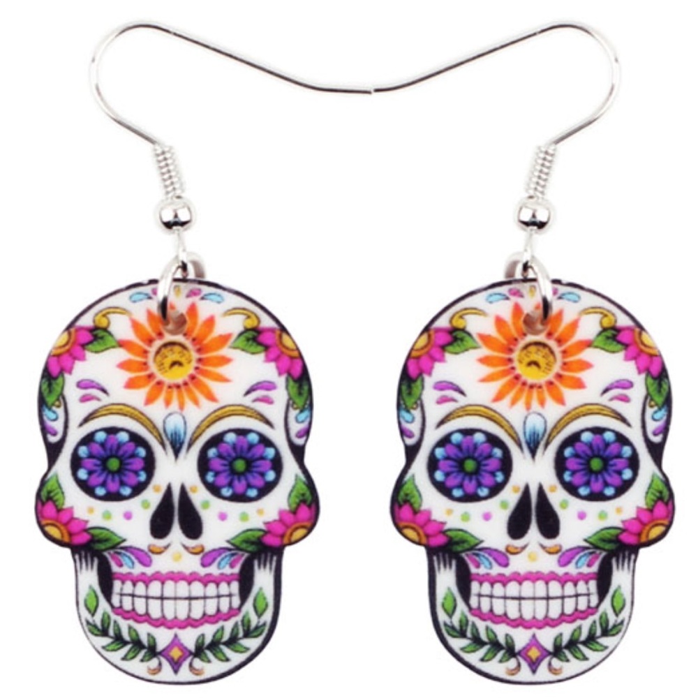 Sugar Skull Acrylic Earrings